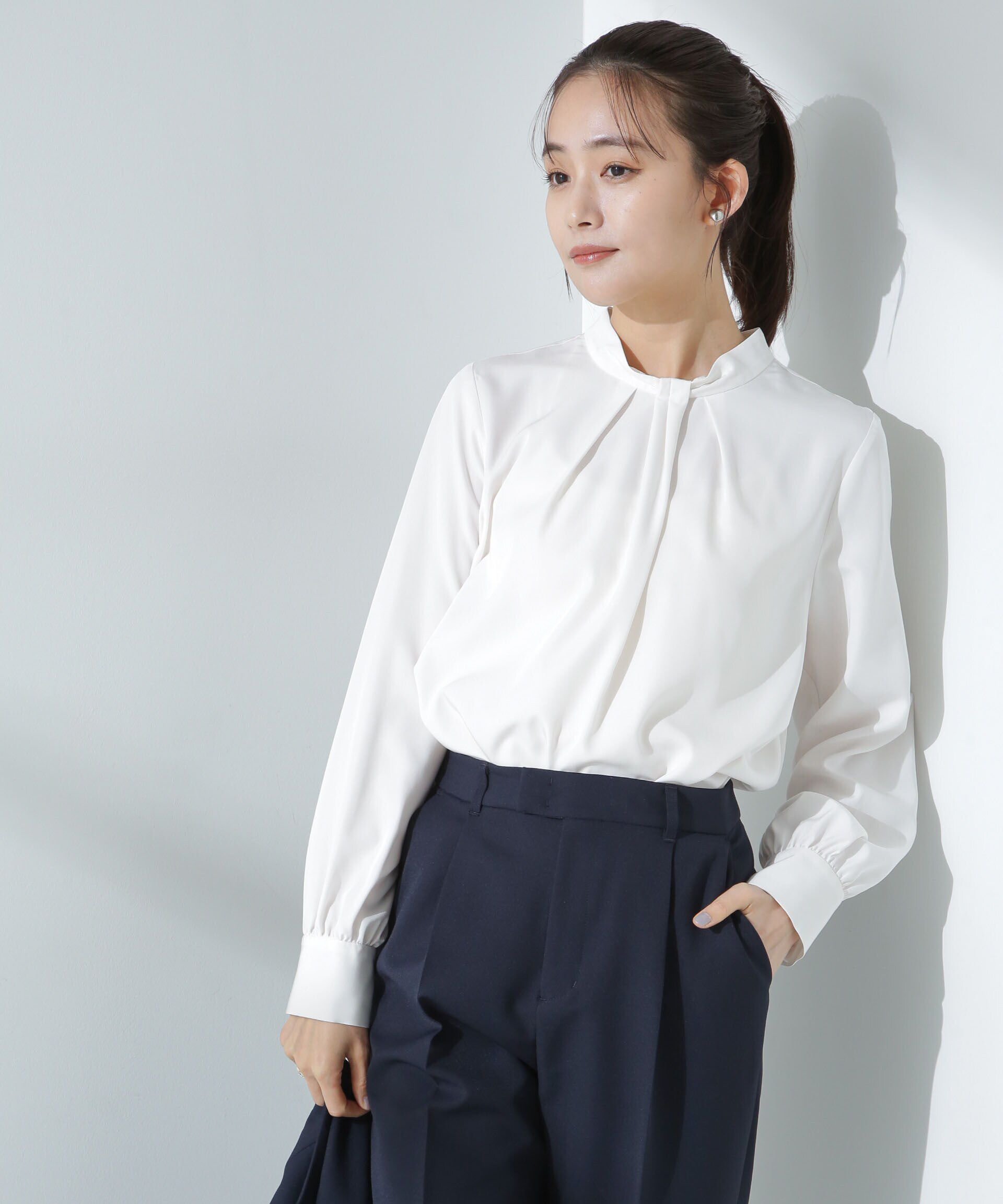 nano･universe「モダールピーチブラウス」|シャツ・ブラウス|