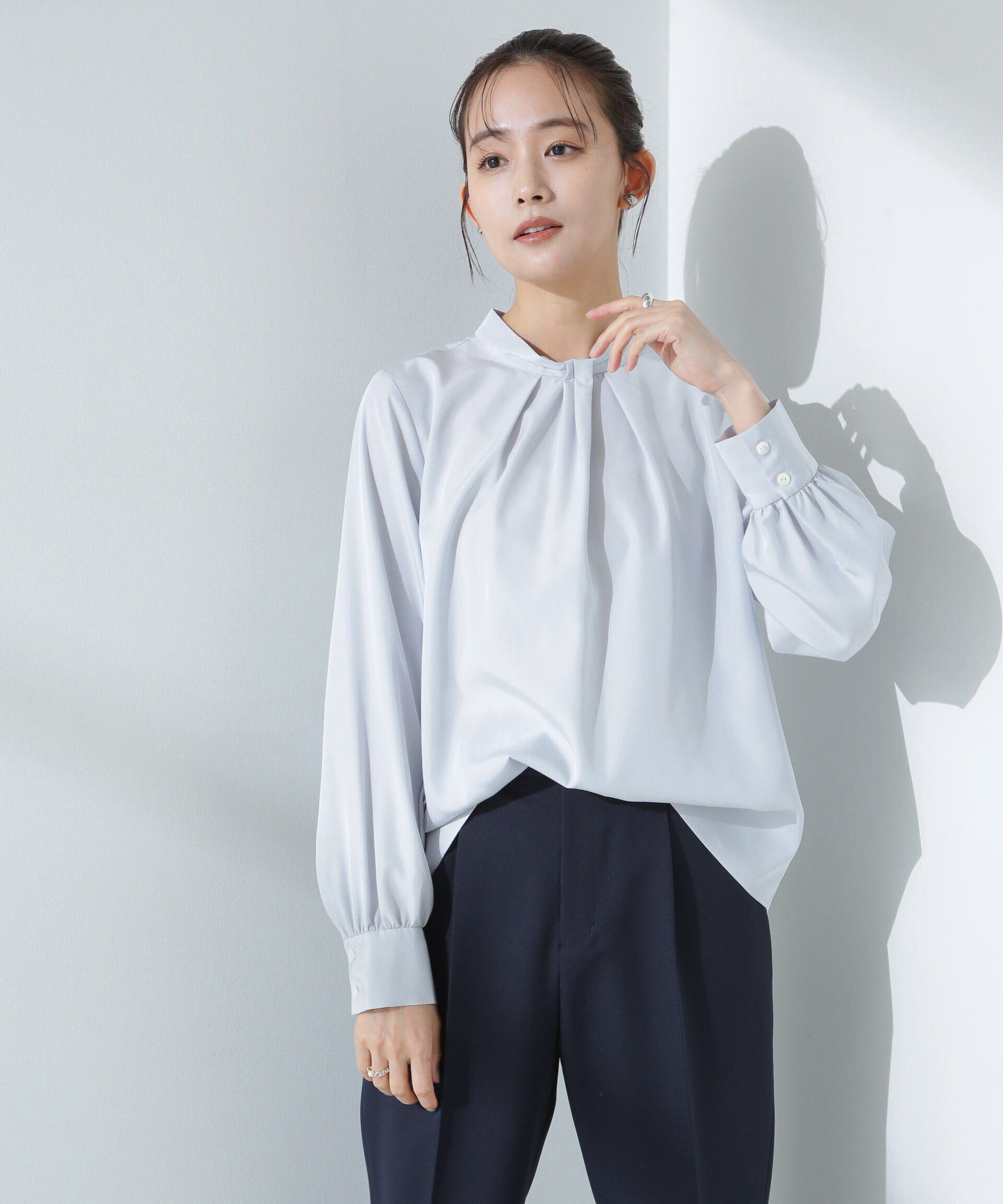 nano･universe「モダールピーチブラウス」|シャツ・ブラウス|