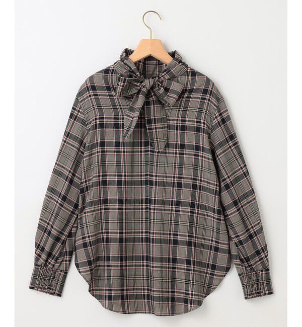 組曲「シアーツイルチェック ハイネックブラウス」|シャツ・ブラウス|