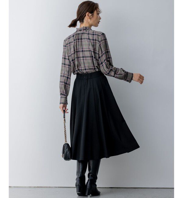 組曲「シアーツイルチェック ハイネックブラウス」|シャツ・ブラウス|
