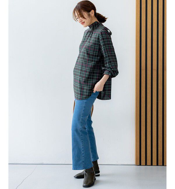 組曲「シアーツイルチェック ハイネックブラウス」|シャツ・ブラウス|