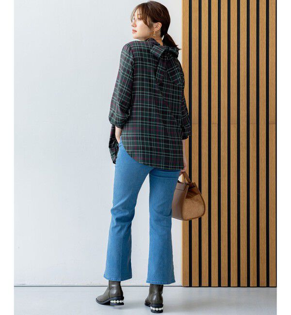 組曲「シアーツイルチェック ハイネックブラウス」|シャツ・ブラウス|