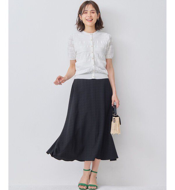 組曲「【WEB限定カラーあり】コットンポリエステル 編み柄カーディガン」|カーディガン|