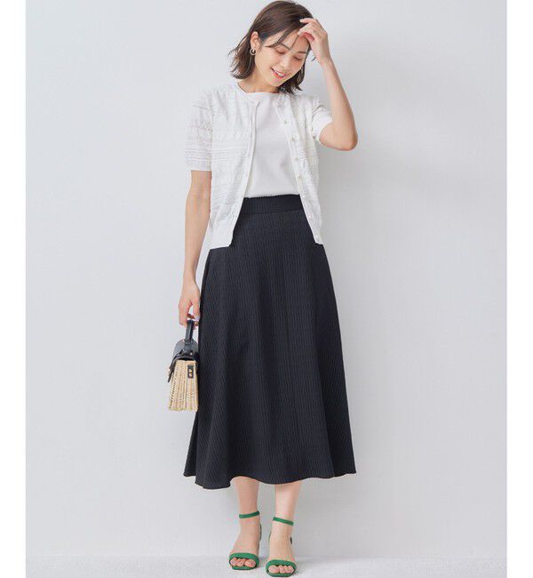 組曲「【WEB限定カラーあり】コットンポリエステル 編み柄カーディガン」|カーディガン|