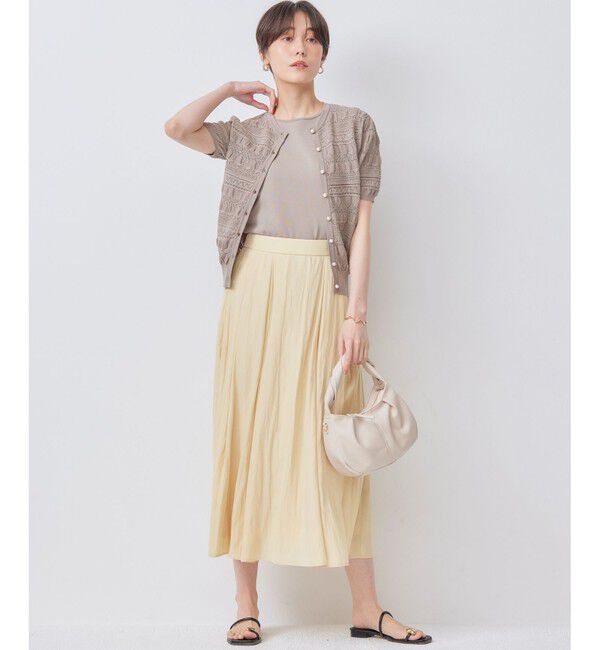 組曲「【WEB限定カラーあり】コットンポリエステル 編み柄カーディガン」|カーディガン|