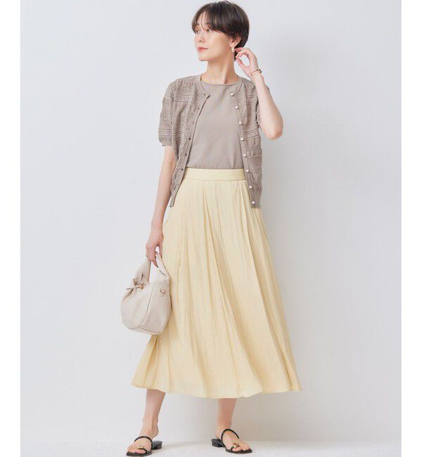 組曲「【WEB限定カラーあり】コットンポリエステル 編み柄カーディガン」|カーディガン|