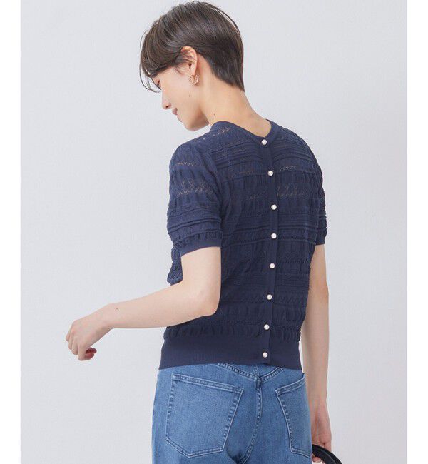 組曲「【WEB限定カラーあり】コットンポリエステル 編み柄カーディガン」|カーディガン|