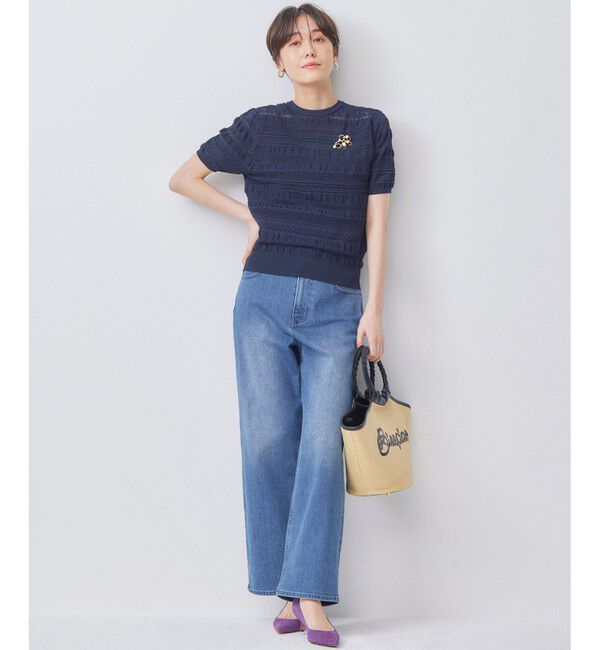 組曲「【WEB限定カラーあり】コットンポリエステル 編み柄カーディガン」|カーディガン|