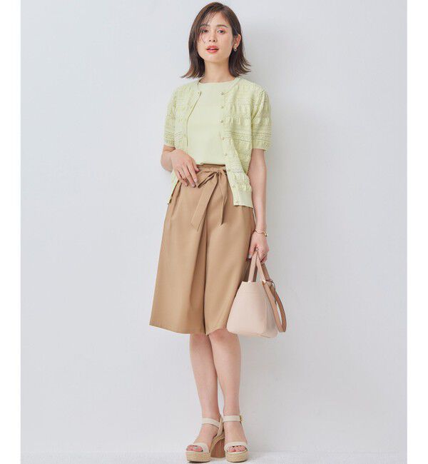 組曲「【WEB限定カラーあり】コットンポリエステル 編み柄カーディガン」|カーディガン|