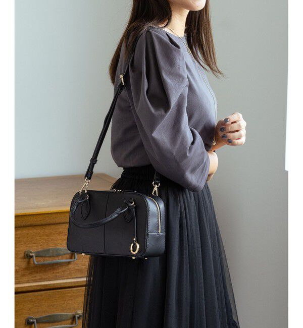 組曲「【ショルダーベルト付き】ミニボストンバッグ」|ボストンバッグ|ブラック系