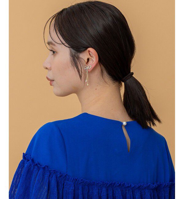 組曲「【好評につき追加販売】ダイヤレーンリボンイヤリング」|イヤリング|