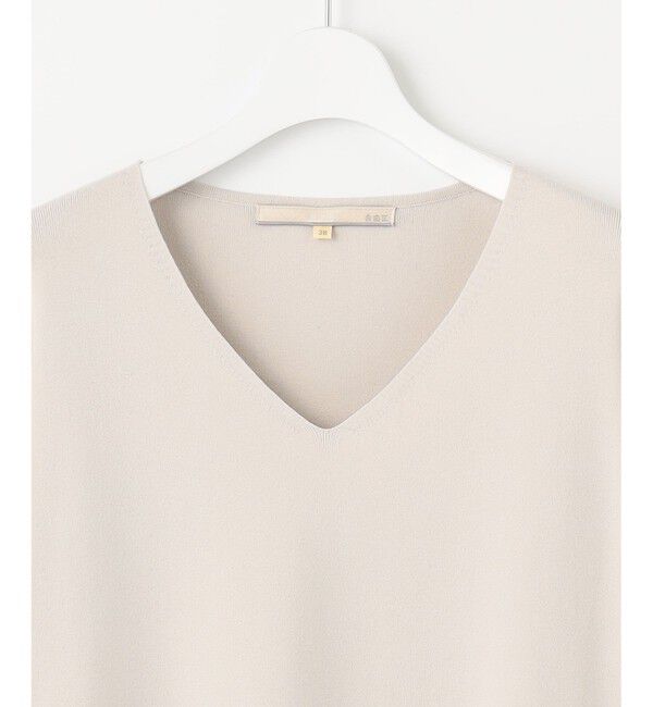 自由区「【洗える/セット可】レーヨンポリエステルスムース Vネックニット」|ニット・セーター|
