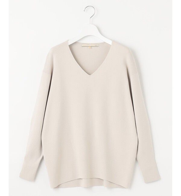 自由区「【洗える/セット可】レーヨンポリエステルスムース Vネックニット」|ニット・セーター|