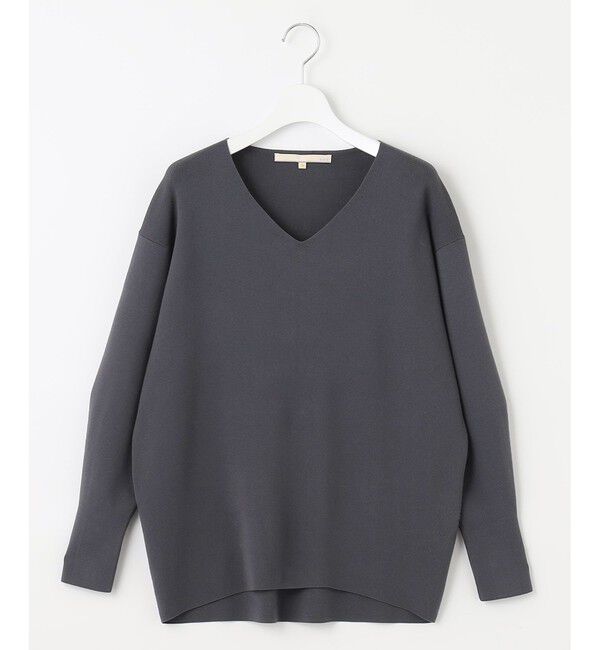 自由区「【洗える/セット可】レーヨンポリエステルスムース Vネックニット」|ニット・セーター|