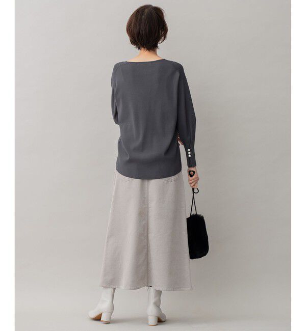 自由区「【洗える/セット可】レーヨンポリエステルスムース Vネックニット」|ニット・セーター|