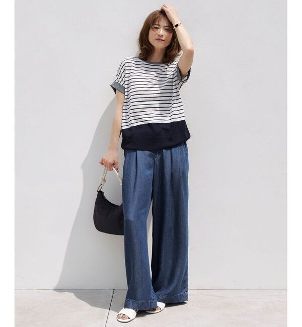 自由区「【WEB限定・洗える】ニットソーボーダー トップス」|ニット・セーター|