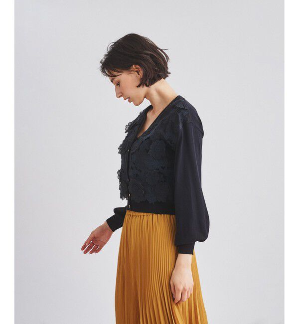  「【オンライン限定】フラワー3Dニットカーディガン」|カーディガン|