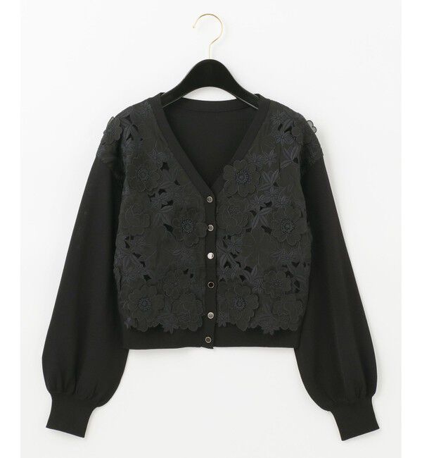  「【オンライン限定】フラワー3Dニットカーディガン」|カーディガン|