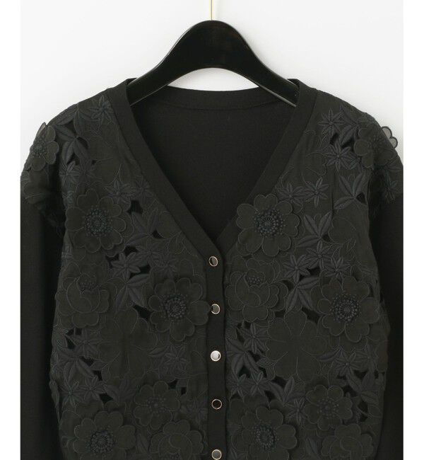  「【オンライン限定】フラワー3Dニットカーディガン」|カーディガン|