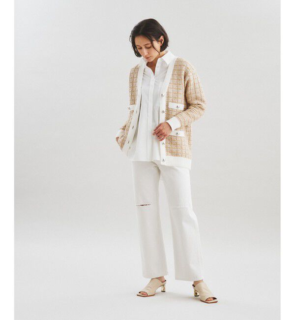  「ツイードチェックニットカーディガン」|カーディガン|