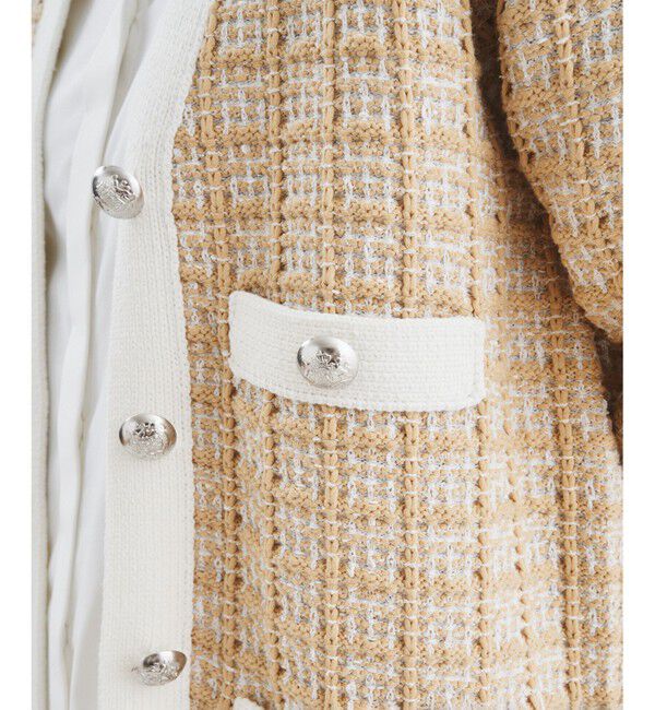  「ツイードチェックニットカーディガン」|カーディガン|