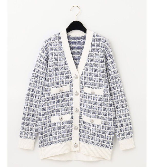  「ツイードチェックニットカーディガン」|カーディガン|