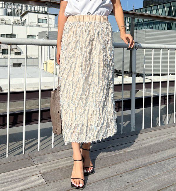 NOLLEY'S「KIRYUフェザージャガードタイトスカート」|タイト|ベージュ系その他