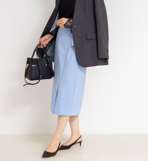 NOLLEY'S sophi「ウォッシャブルベルト付きラップ風タイトスカート」|タイト|