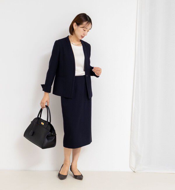 NOLLEY'S sophi「《セットアップ対応》ウォッシャブルウール調ノーカラージャケット」|ノーカラージャケット|