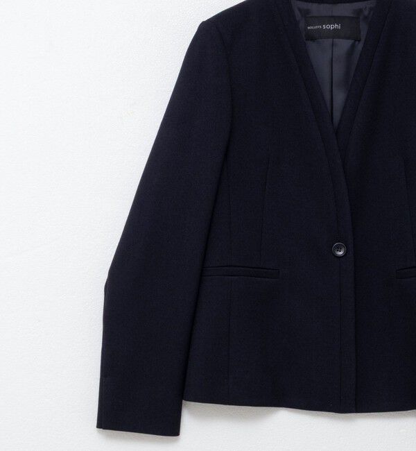NOLLEY'S sophi「《セットアップ対応》ウォッシャブルウール調ノーカラージャケット」|ノーカラージャケット|