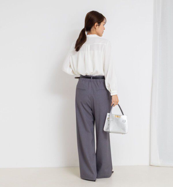 NOLLEY'S sophi「ウォッシャブルバックサテンパール釦タックブラウス」|シャツ・ブラウス|