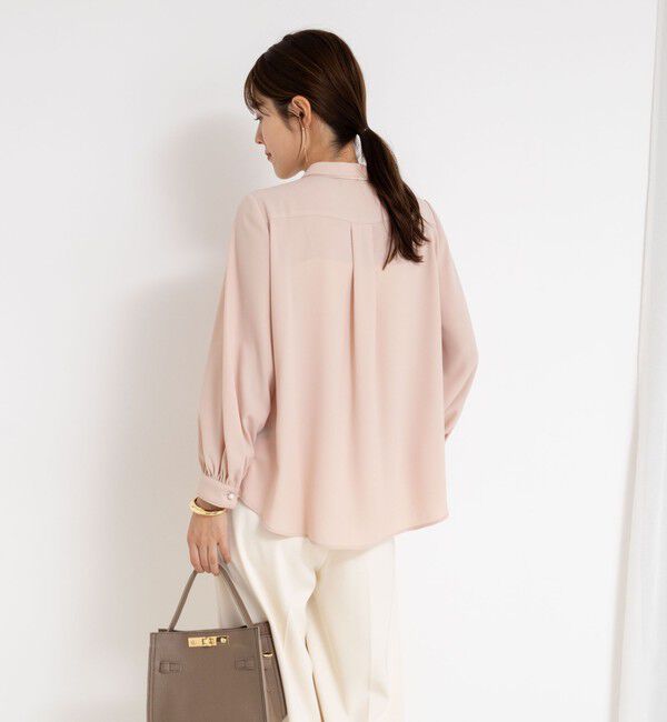 NOLLEY'S sophi「ウォッシャブルバックサテンパール釦タックブラウス」|シャツ・ブラウス|
