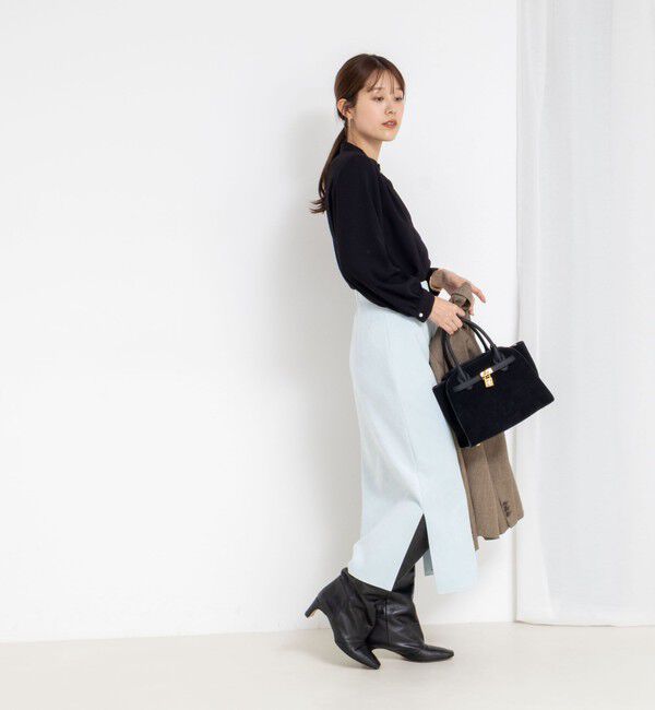 NOLLEY'S sophi「ウォッシャブルバックサテンパール釦タックブラウス」|シャツ・ブラウス|