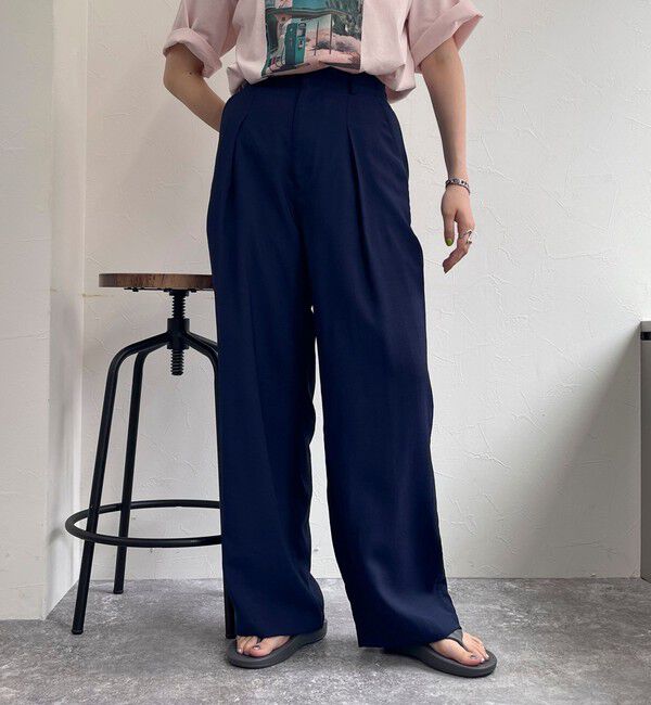 fredy emue「クールタンブラーツイルスラックス」|スラックス|ネイビー