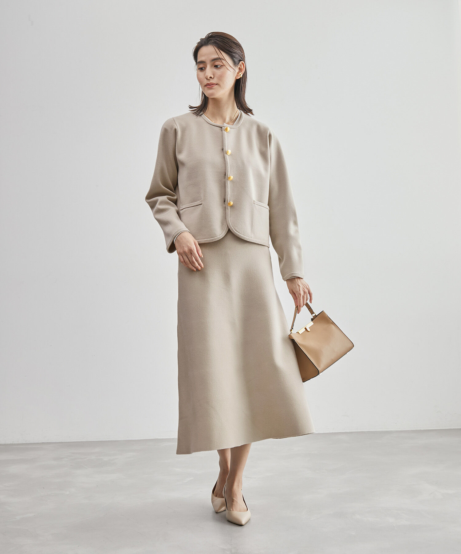 ROPE「【高評価】スウェットライクニットカーディガン/セットアップ対応」|カーディガン|