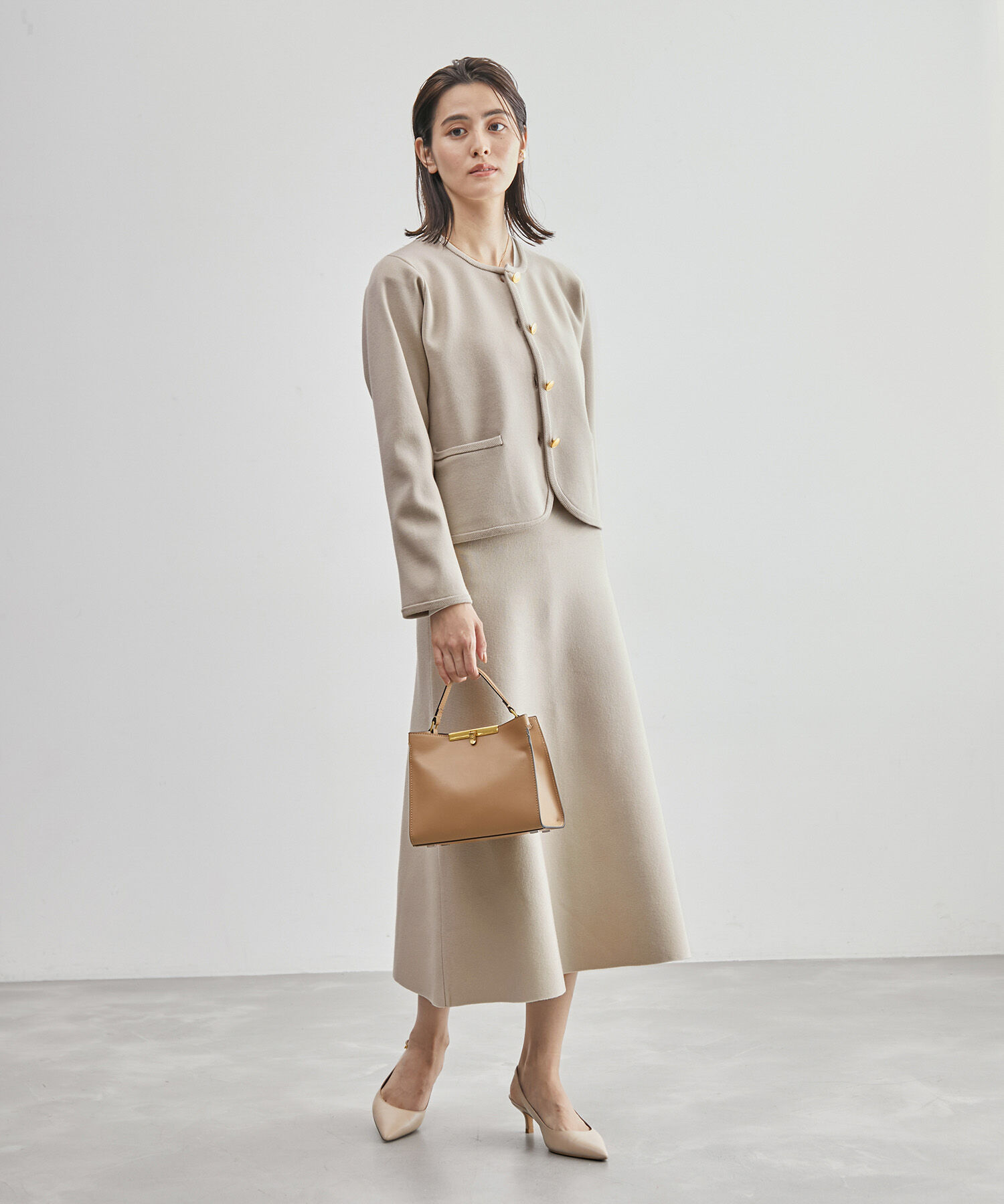 ROPE「【高評価】スウェットライクニットカーディガン/セットアップ対応」|カーディガン|