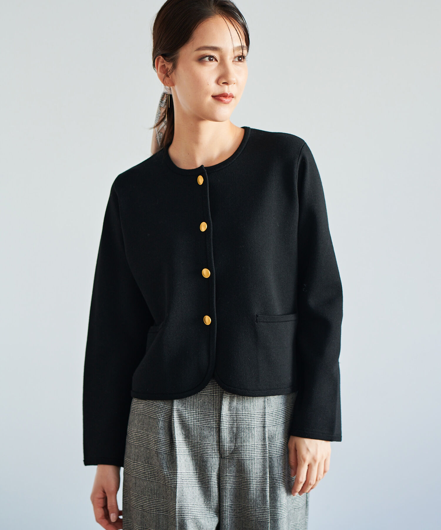 ROPE「【高評価】スウェットライクニットカーディガン/セットアップ対応」|カーディガン|