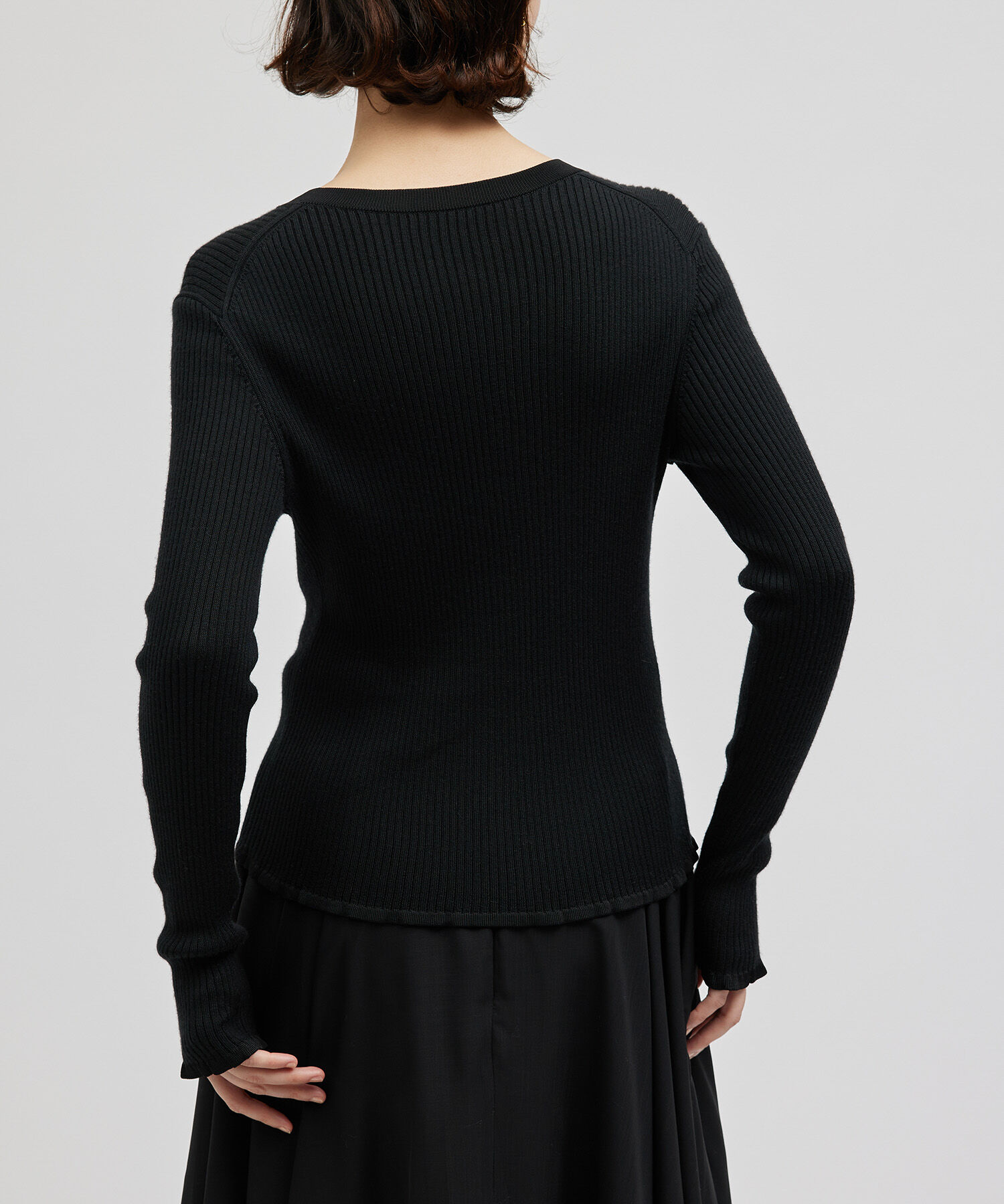 ROPE「シャイニーリブカーディガン」|カーディガン|