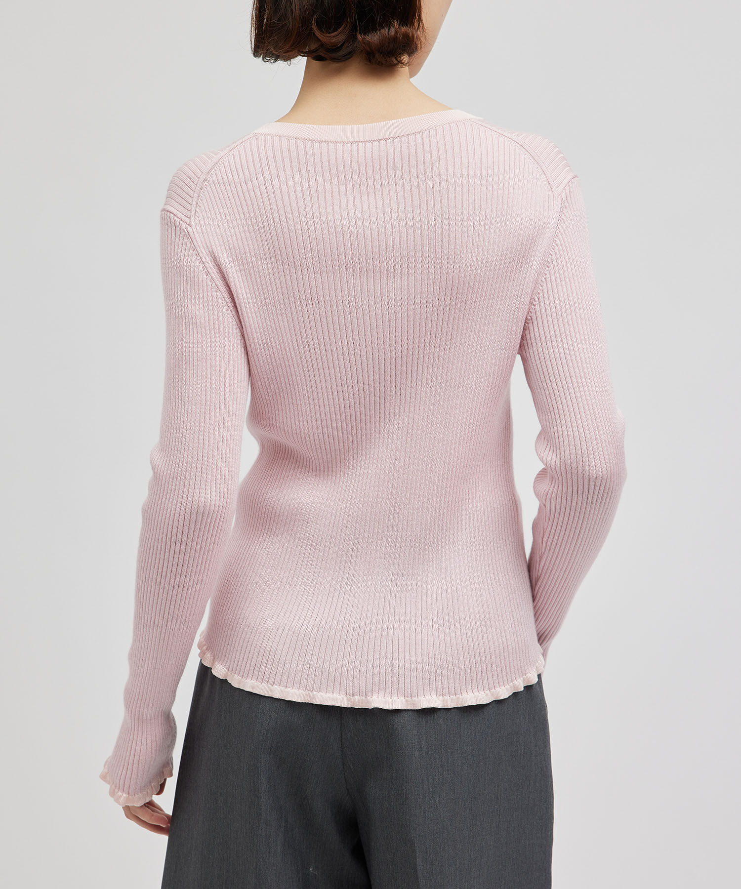 ROPE「シャイニーリブカーディガン」|カーディガン|