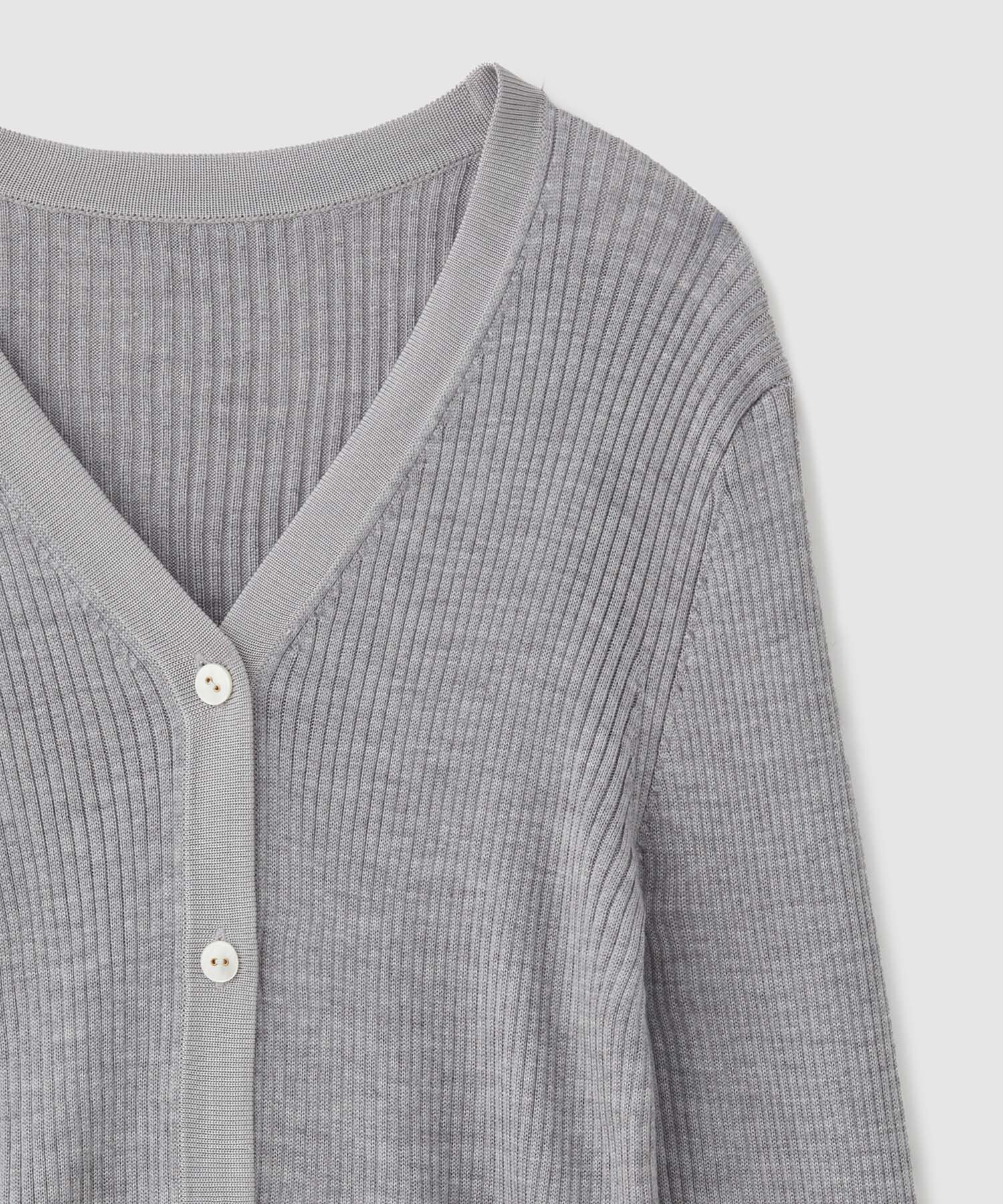 ROPE「シャイニーリブカーディガン」|カーディガン|