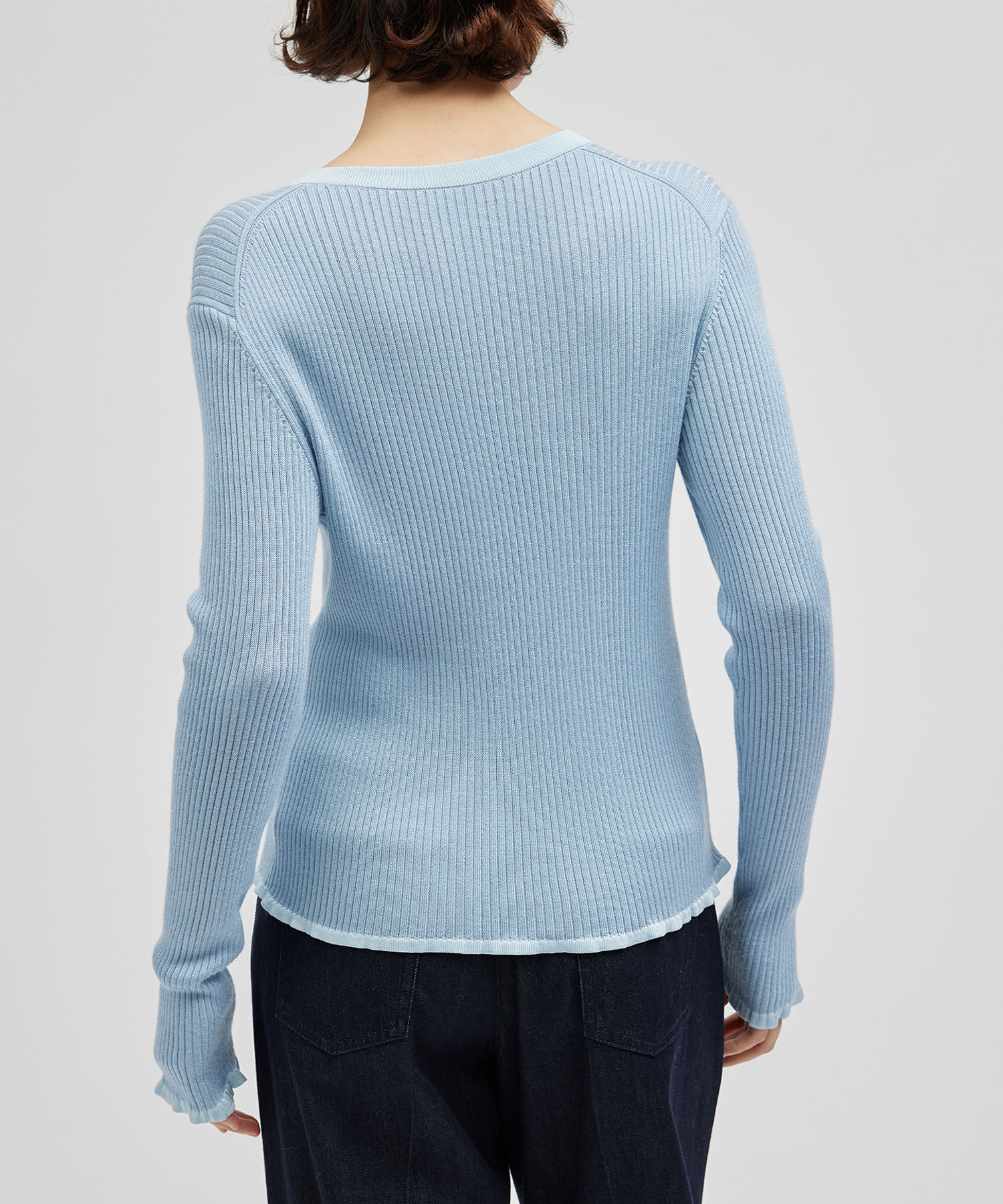 ROPE「シャイニーリブカーディガン」|カーディガン|