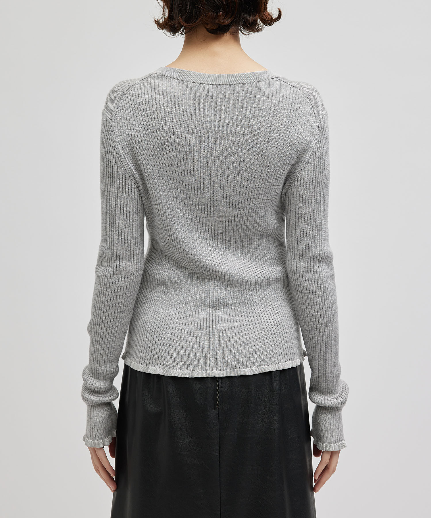 ROPE「シャイニーリブカーディガン」|カーディガン|