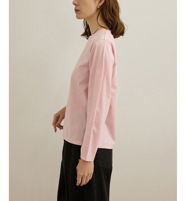 ROPE「【洗える】コットンプレーティング天竺カーブスリーブカットソー」|Tシャツ・カットソー|