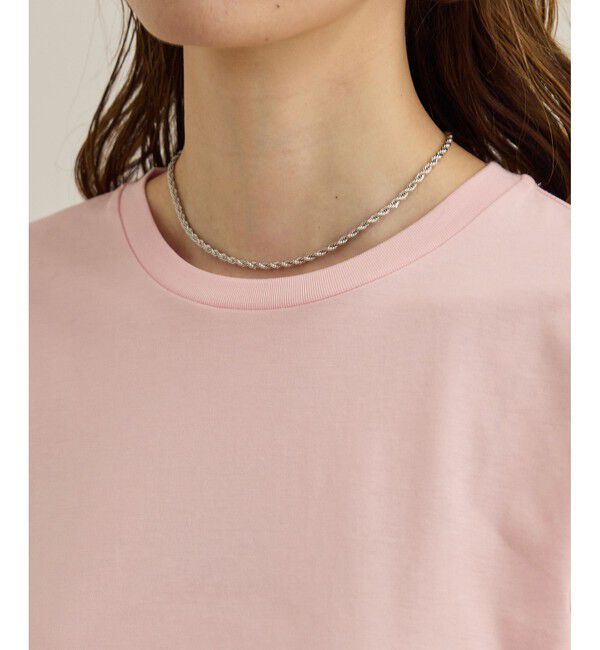 ROPE「【洗える】コットンプレーティング天竺カーブスリーブカットソー」|Tシャツ・カットソー|