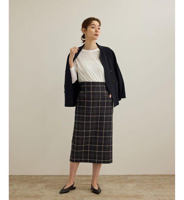 ROPE「【洗える】コットンプレーティング天竺カーブスリーブカットソー」|Tシャツ・カットソー|