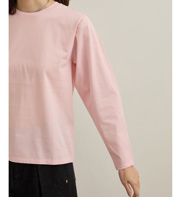 ROPE「【洗える】コットンプレーティング天竺カーブスリーブカットソー」|Tシャツ・カットソー|