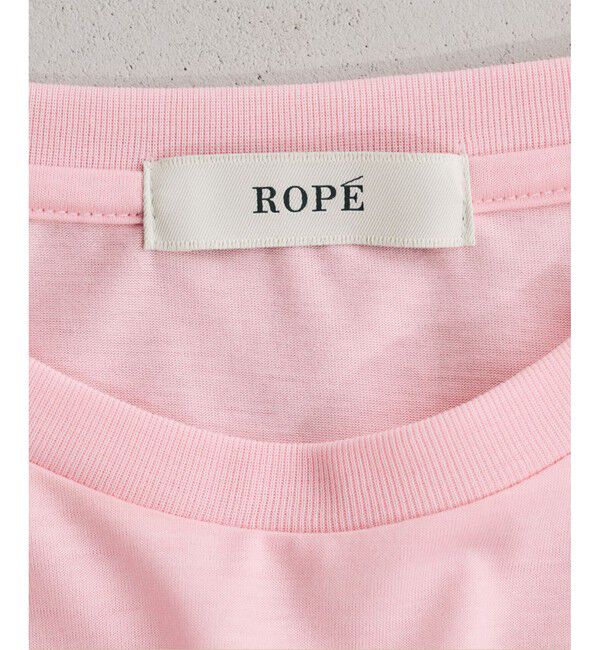 ROPE「【洗える】コットンプレーティング天竺カーブスリーブカットソー」|Tシャツ・カットソー|