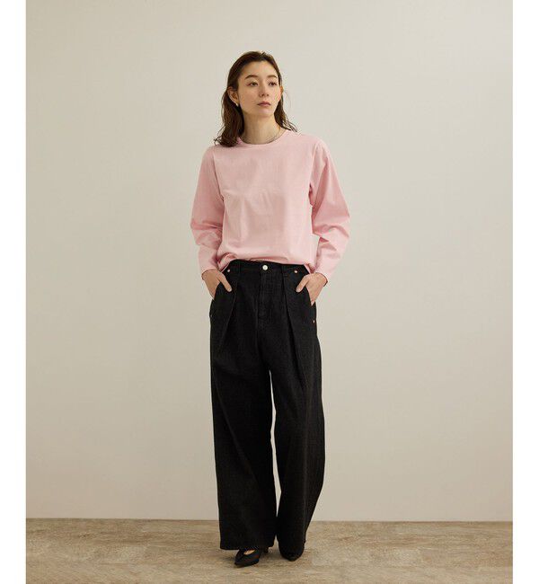 ROPE「【洗える】コットンプレーティング天竺カーブスリーブカットソー」|Tシャツ・カットソー|