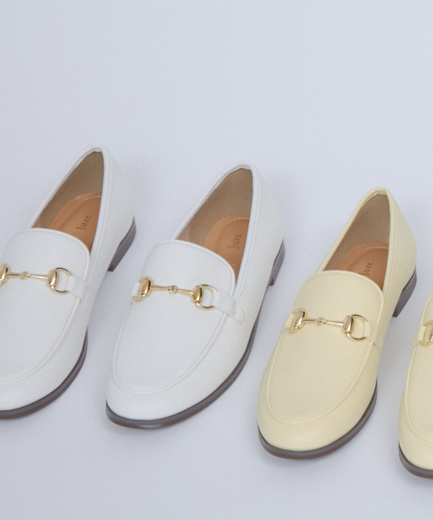 Juze「【晴雨兼用】【HARUTAコラボ】リサイクルレザービットローファー」|ローファー|オフホワイト(15)