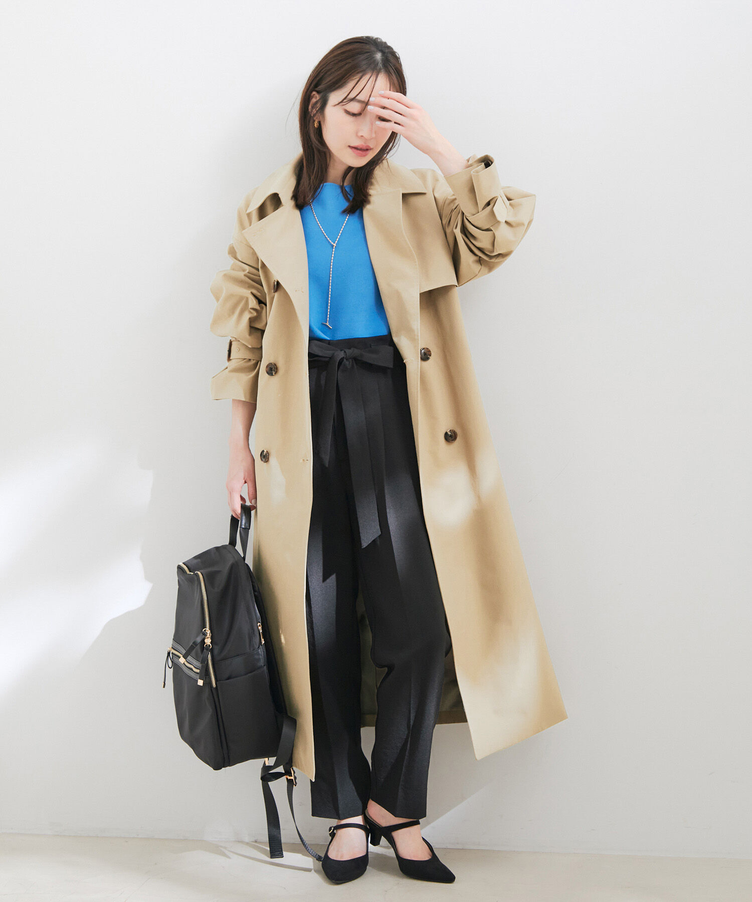 VIS「【撥水・花粉ガード】オーバーサイズトレンチコート」|トレンチコート|ベージュ(27)